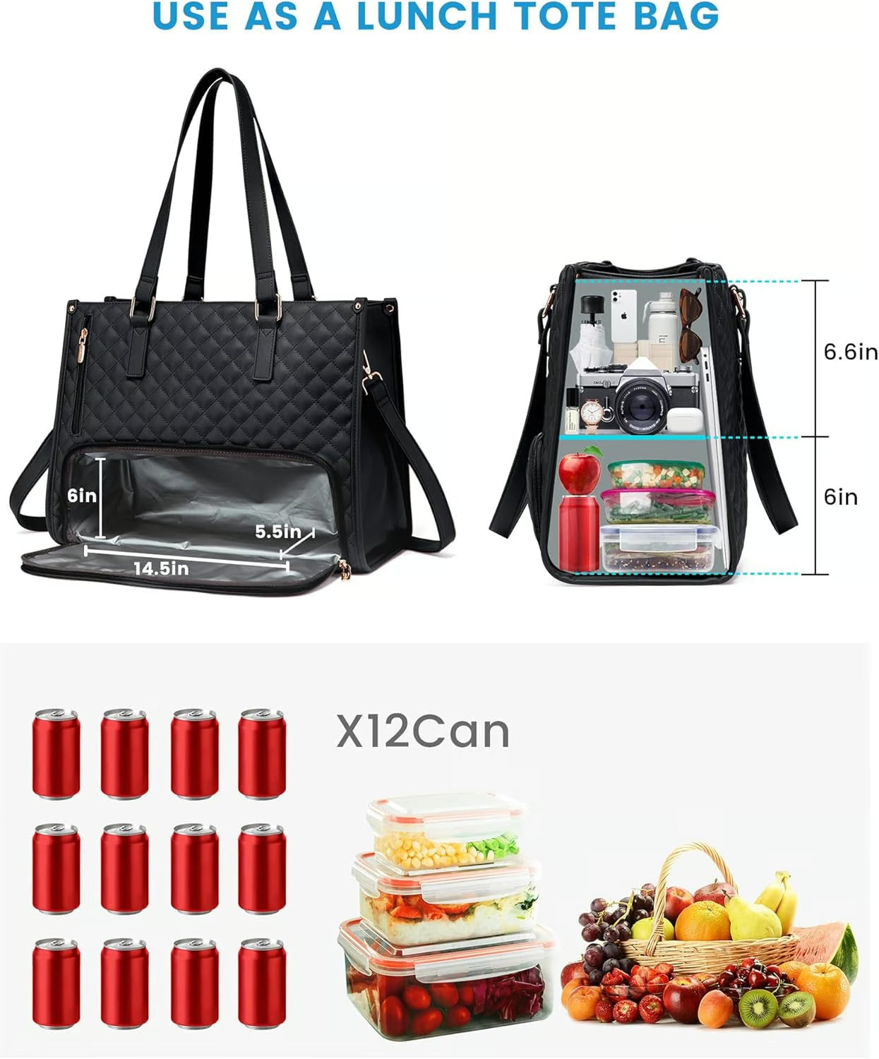 🔥Hot Sale 49% OFF🔥3 in 1 Lunch Tote Bag for Women