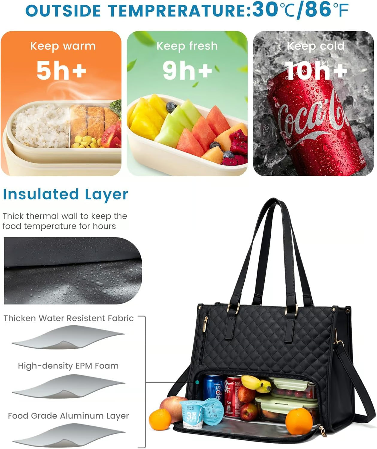 🔥Hot Sale 49% OFF🔥3 in 1 Lunch Tote Bag for Women